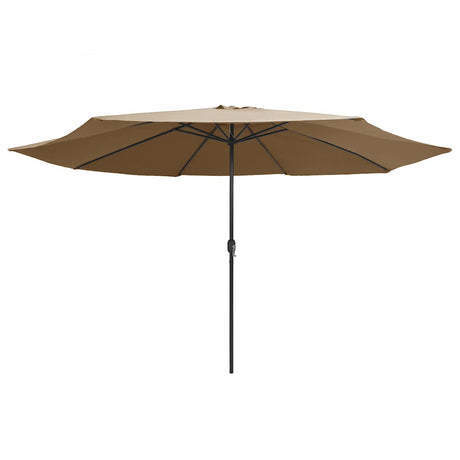 Vidaxl parasol met metalen paal 390 cm taupe