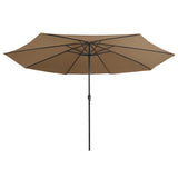 VidaXL Parasol met metalen paal 390 cm taupe