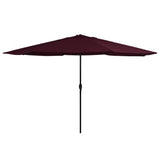 Vidaxl parasol met metalen paal 390 cm bordeauxrood