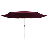 Vidaxl parasol met metalen paal 390 cm bordeauxrood
