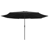 VidaXL Parasol met metalen paal 390 cm zwart