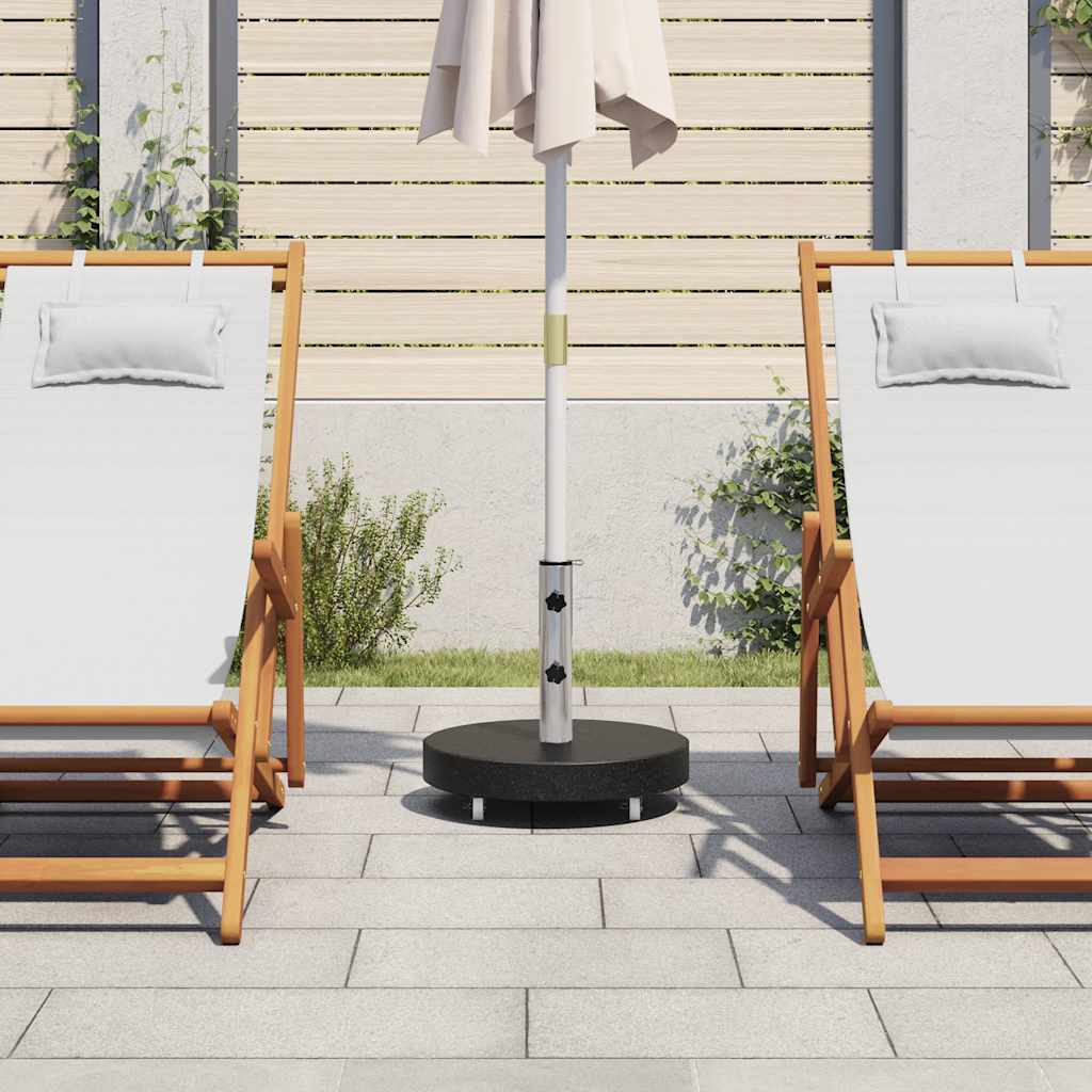 Vidaxl parasolvoet rond 30 kg graniet zwart