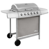 Vidaxl gasbarbecue met 6 branders zilverkleurig