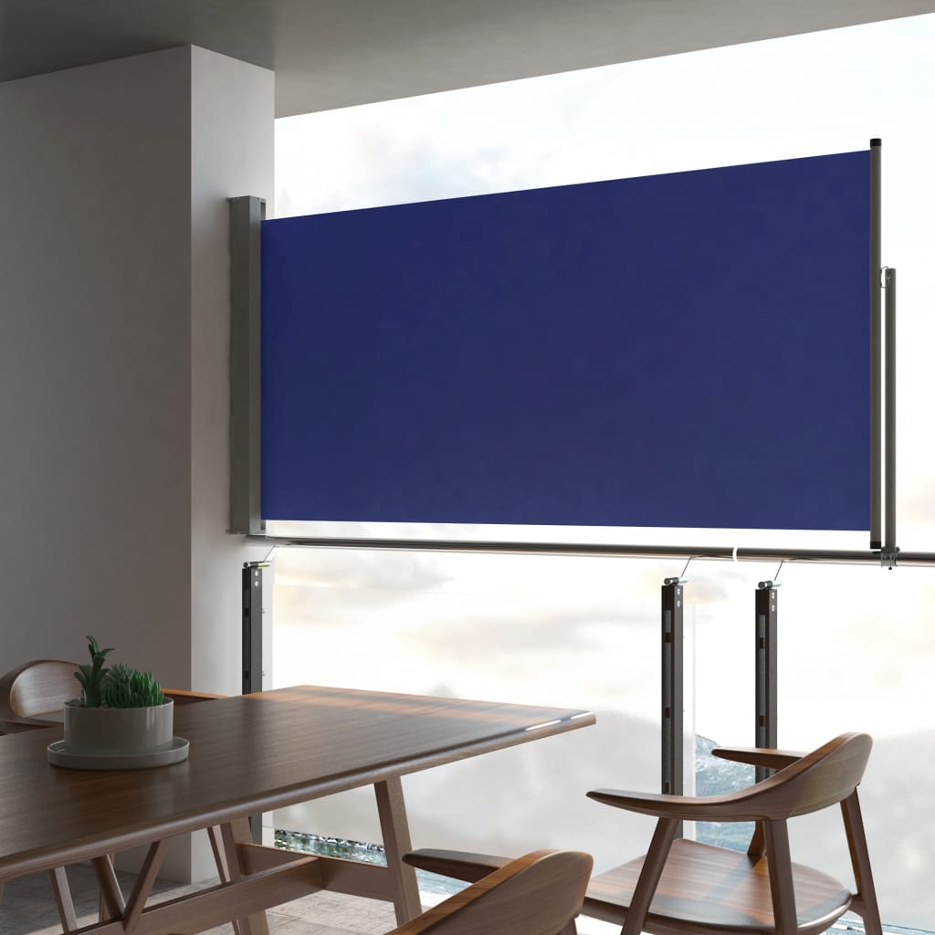 Vidaxl tuinscherm uittrekbaar 120x300 cm blauw