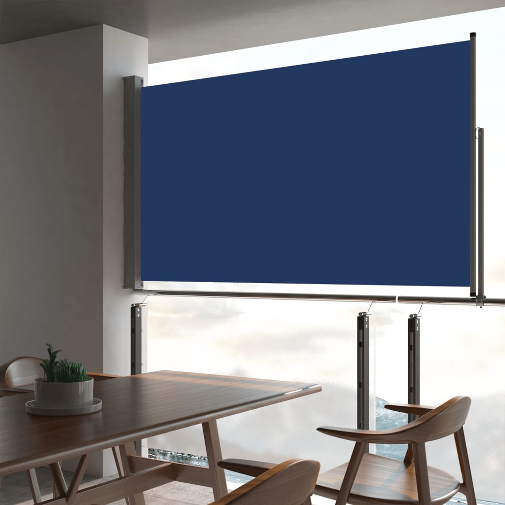 Vidaxl tuinscherm uittrekbaar 140x300 cm blauw