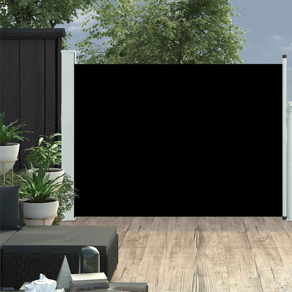 Vidaxl tuinscherm uittrekbaar 120x500 cm zwart