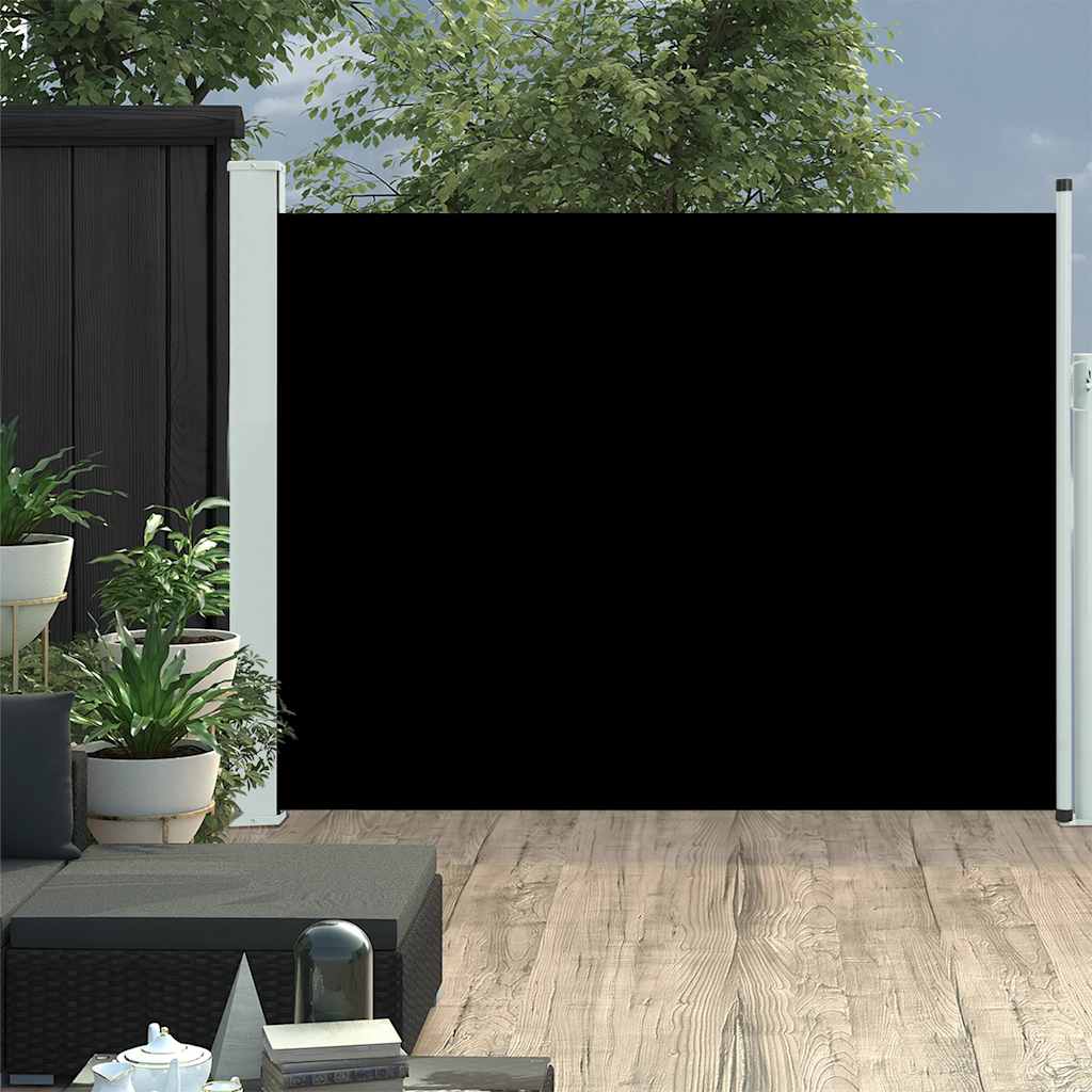 Vidaxl tuinscherm uittrekbaar 140x500 cm zwart