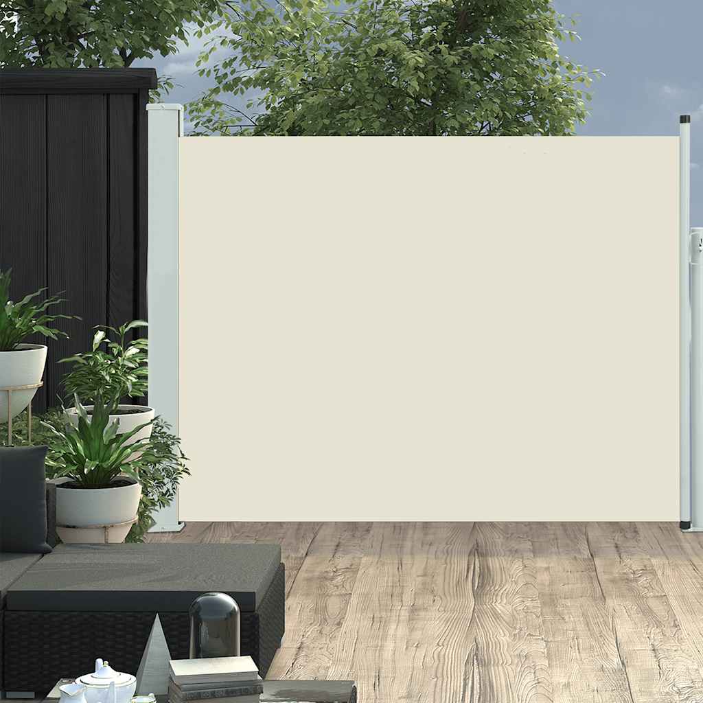 Vidaxl tuinscherm uittrekbaar 140x500 cm crème