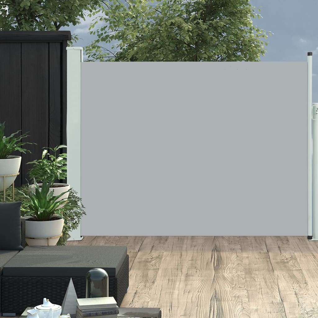 Vidaxl tuinscherm uittrekbaar 140x500 cm grijs