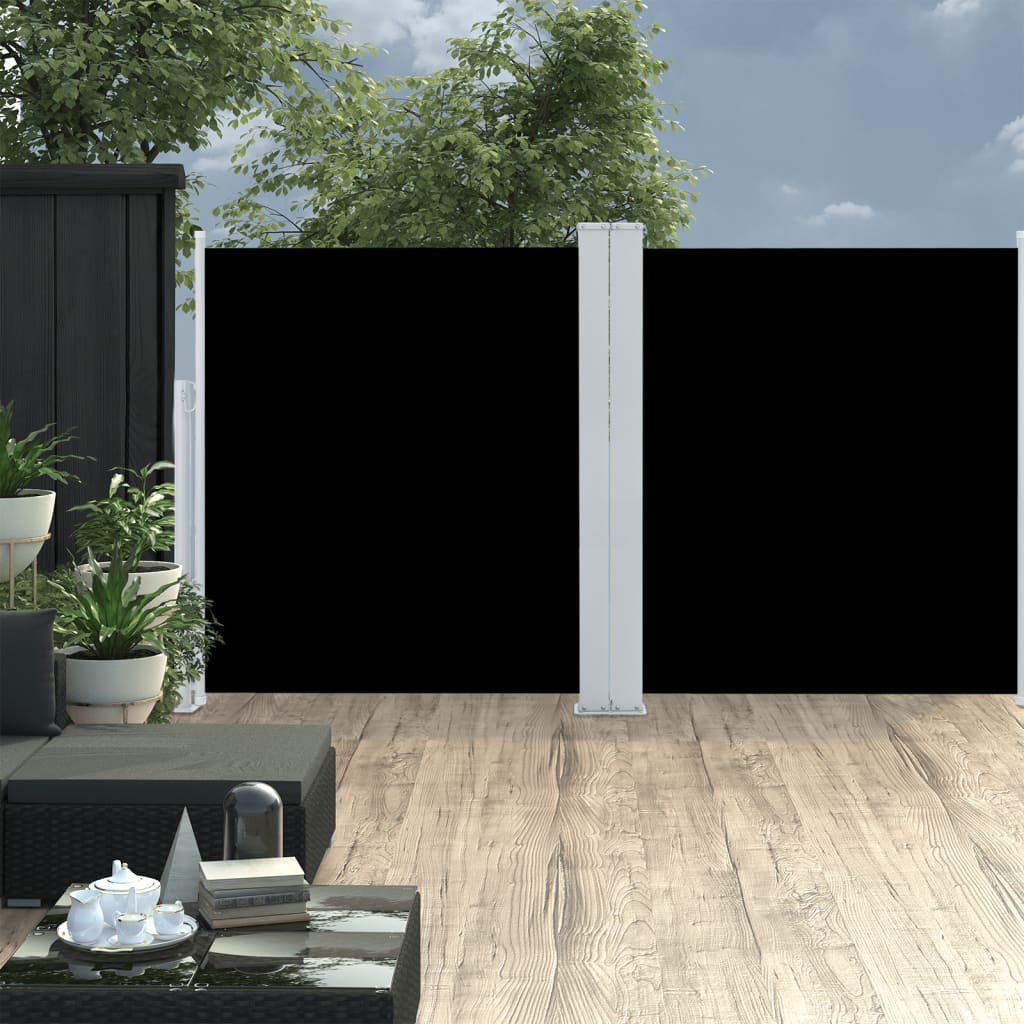 Vidaxl windscherm uittrekbaar 140x600 cm zwart