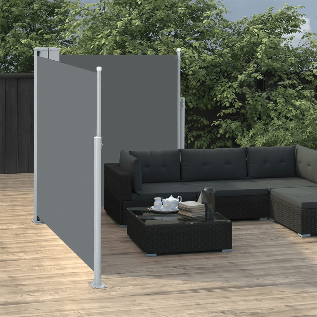 VidaXL Windscherm uittrekbaar 140x600 cm antraciet