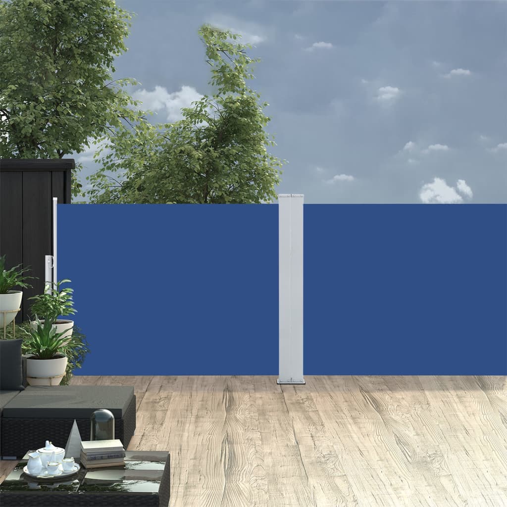 VidaXL Windscherm uittrekbaar 100x1000 cm blauw