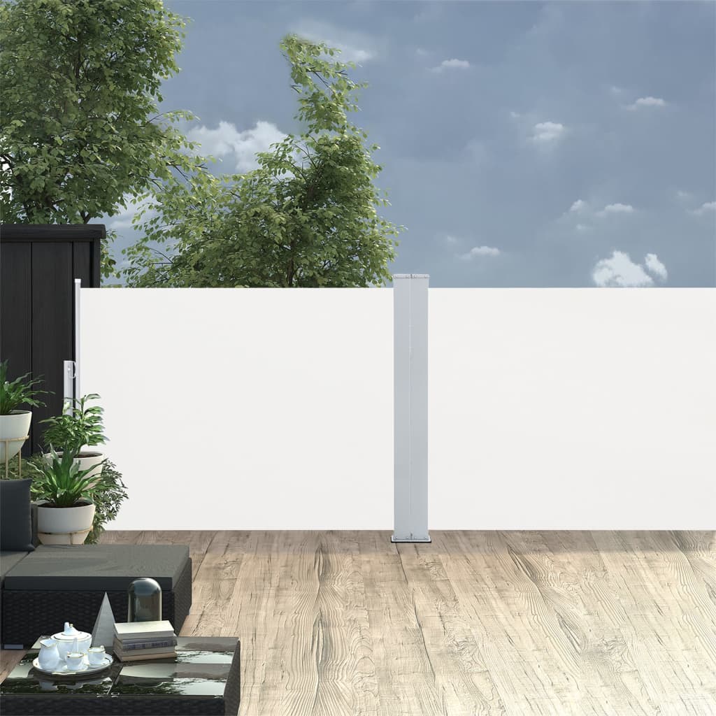 Vidaxl windscherm uittrekbaar 120x1000 cm crème