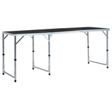 Vidaxl campingtafel inklapbaar 180x60 cm aluminium grijs