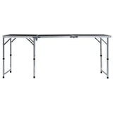 Vidaxl campingtafel inklapbaar 180x60 cm aluminium grijs