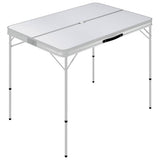 Vidaxl campingtafel inklapbaar met 2 banken aluminium wit