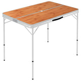 Vidaxl campingtafel inklapbaar met 2 banken aluminium bruin