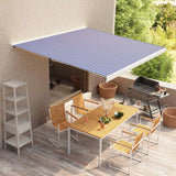 Vidaxl luifeldoek 450x300 cm canvas blauw en wit