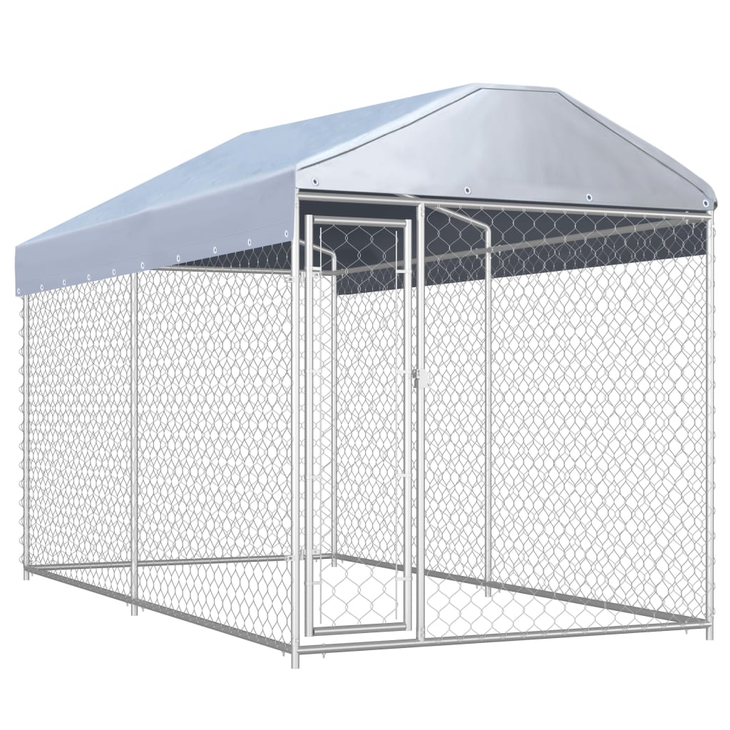 VidaXL Hondenkennel voor buiten met dak 382x192x225 m