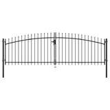 Vidaxl hekpoort dubbele deur met speren bovenkant 400x200 cm