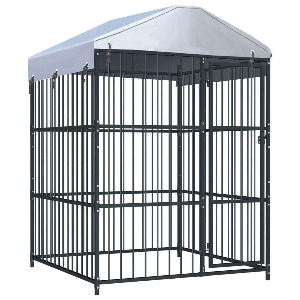 VidaXL Hondenkennel voor buiten met dak 150x150x200 cm