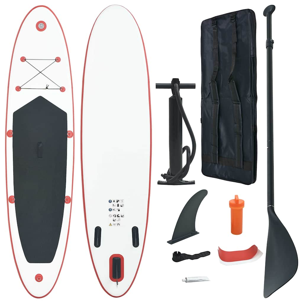 Vidaxl stand up paddleboardset opblaasbaar rood en wit