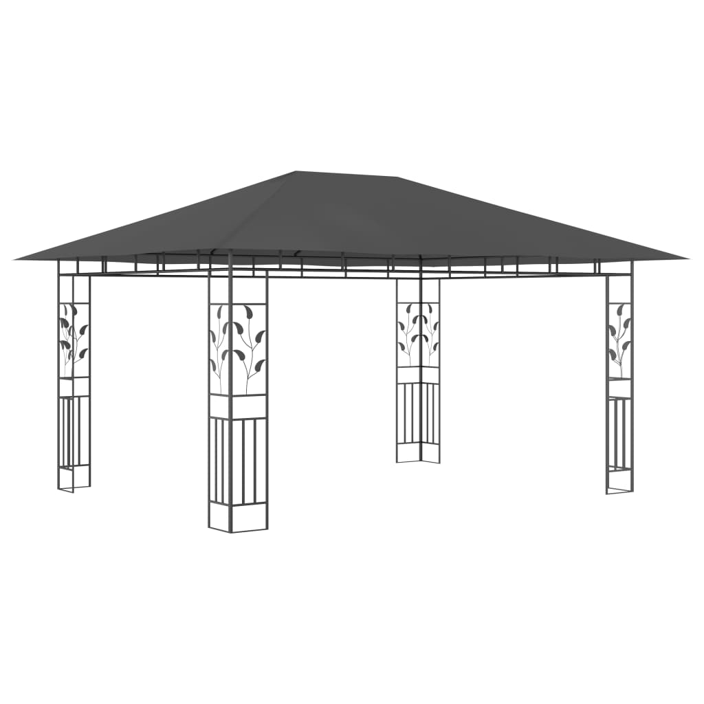 VidaXL Prieel met klamboe 180 g m² 4x3x2,73 m antraciet