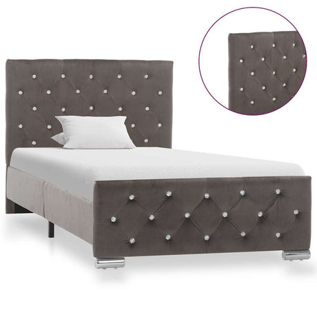 Vidaxl bedframe fluweel grijs 90x200 cm