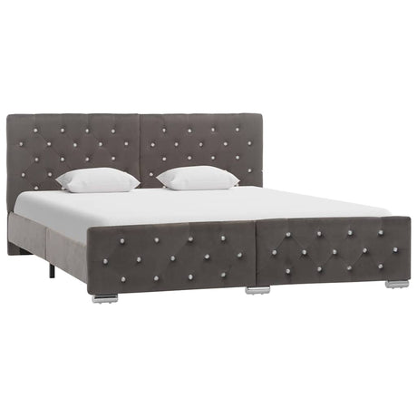 Vidaxl bedframe fluweel grijs 160x200 cm