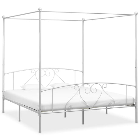 Vidaxl hemelbedframe metaal wit 180x200 cm