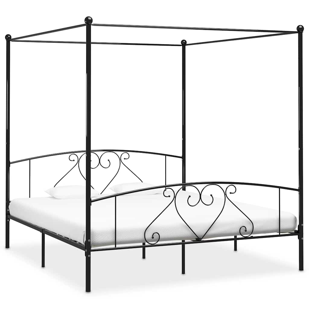 Vidaxl hemelbedframe metaal zwart 180x200 cm