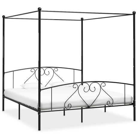 Vidaxl hemelbedframe metaal zwart 200x200 cm