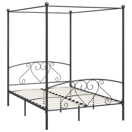 Vidaxl hemelbedframe metaal grijs 160x200 cm