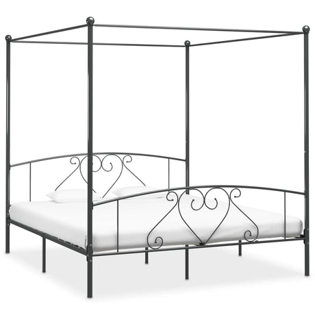 Vidaxl hemelbedframe metaal grijs 180x200 cm