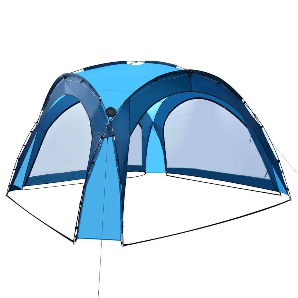 Vidaxl partytent met led en 4 zijwanden 3,6x3,6x2,3 m blauw