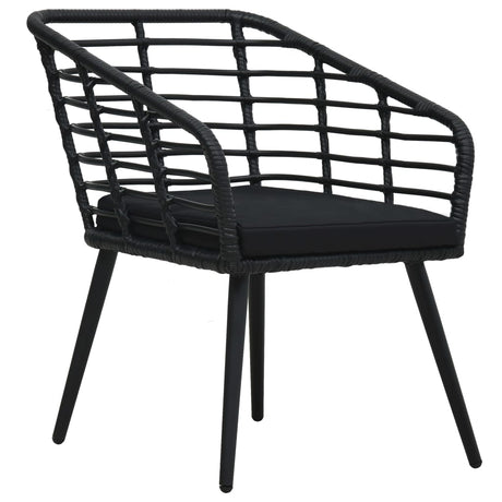 Vidaxl tuinstoelen 2 st met kussens poly rattan zwart