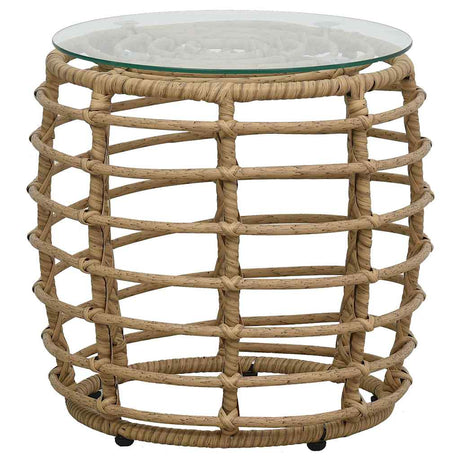 Vidaxl 3-delige bistroset poly rattan eikenkleurig
