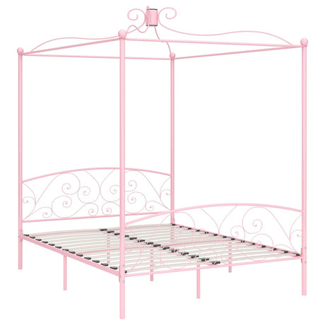 Vidaxl hemelbedframe metaal roze 160x200 cm