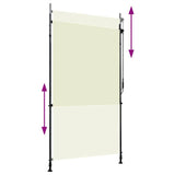 Vidaxl rolgordijn voor buiten 120x270 cm crème