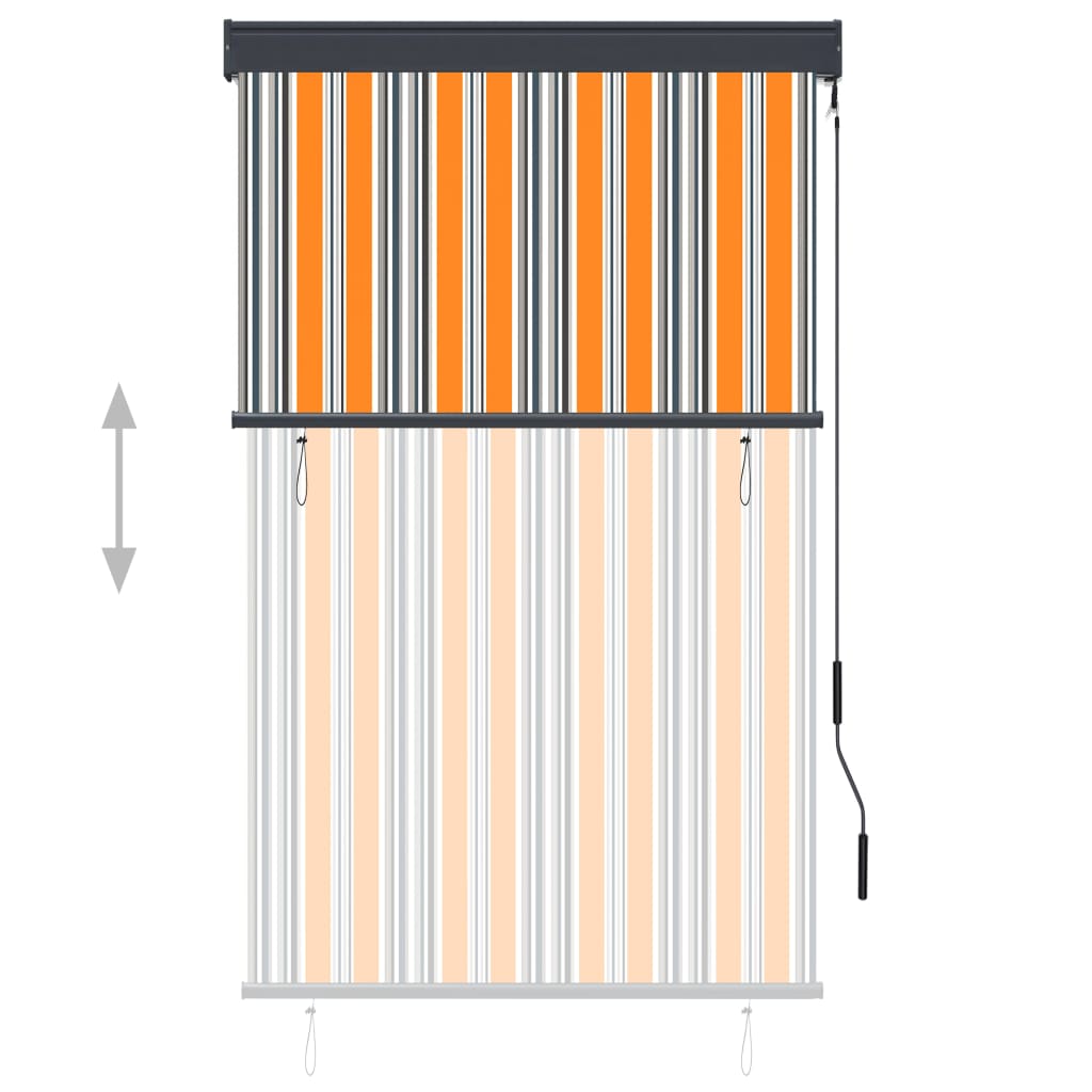 VidaXL Rolgordijn voor buiten 100x250 cm geel en blauw