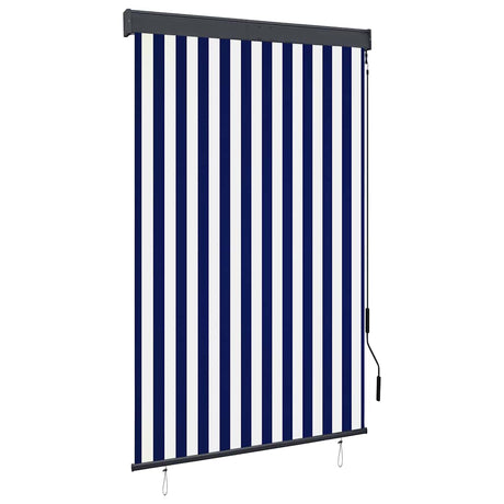 Vidaxl rolgordijn voor buiten 120x250 cm blauw en wit