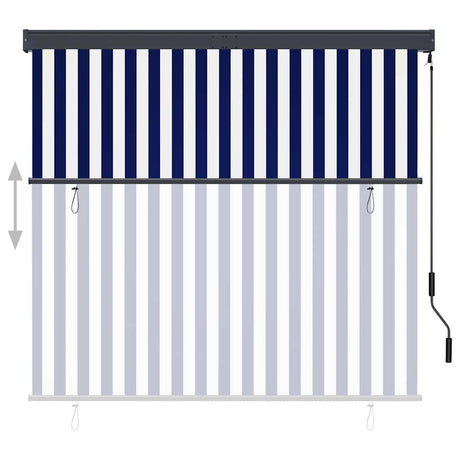 Vidaxl rolgordijn voor buiten 160x250 cm blauw en wit