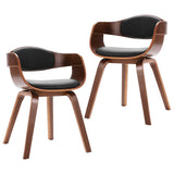 Vidaxl eetkamerstoelen 2 st gebogen hout en kunstleer