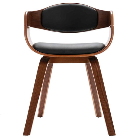 Vidaxl eetkamerstoelen 2 st gebogen hout en kunstleer