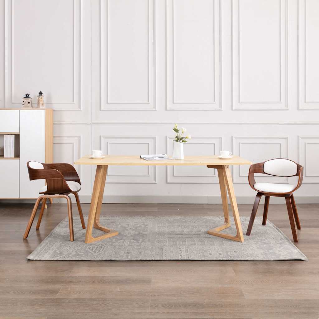 Vidaxl eetkamerstoelen 2 st gebogen hout en kunstleer