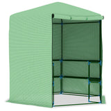 Vidaxl tuinkas met schappen 227x223 cm staal