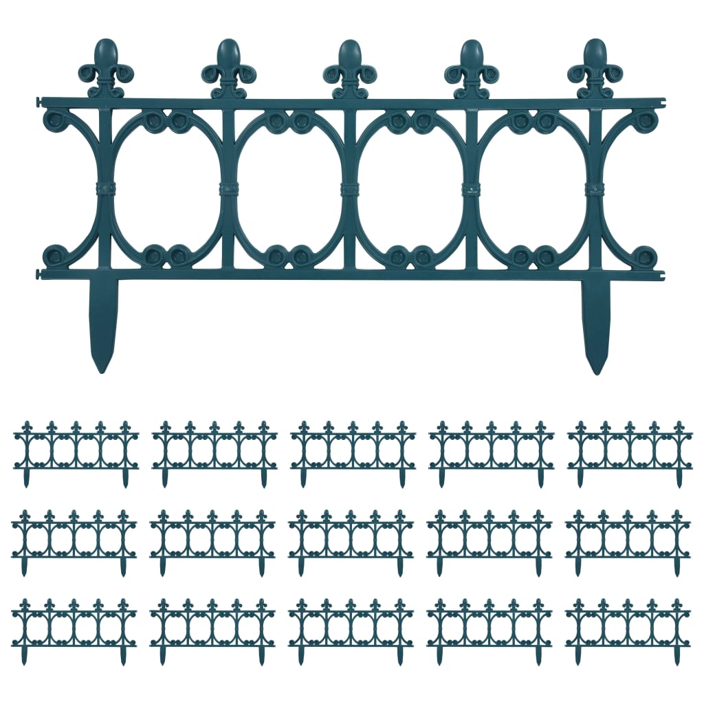 Vidaxl gazonranden 16 st 10 m pp groen
