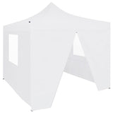 VidaXL Partytent met 4 zijwanden inklapbaar 3x3 m staal wit