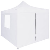 Vidaxl partytent met 4 zijwanden inklapbaar 3x3 m staal wit