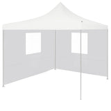 Vidaxl partytent met 2 zijwanden inklapbaar 3x3 m staal wit